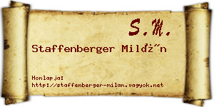 Staffenberger Milán névjegykártya
