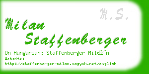 milan staffenberger business card